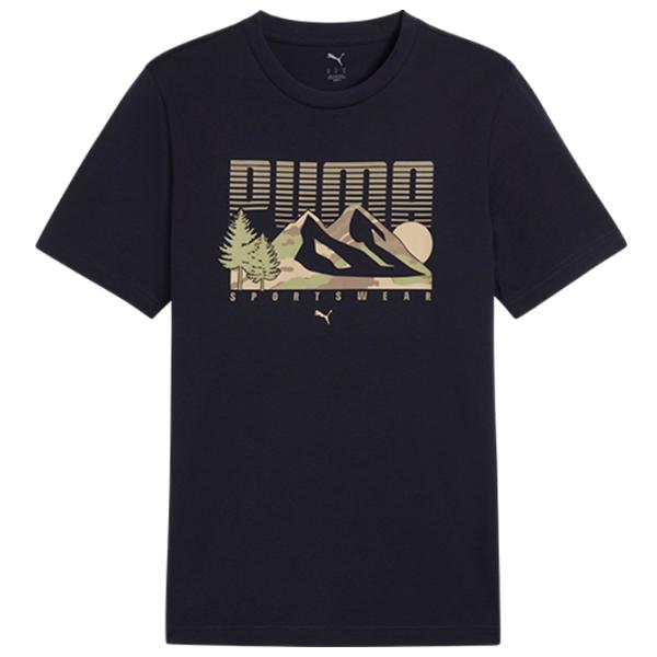 Футболка для мужчин Puma Graphics Mountain Tee 100% хлопок / Тёмно-синий photo 1