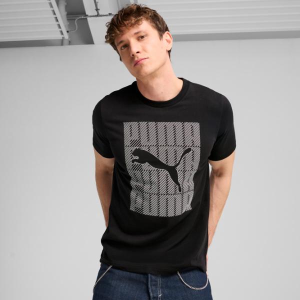 Футболка для мужчин Puma Graphics Wording Tee 100% хлопок / Черный photo 3