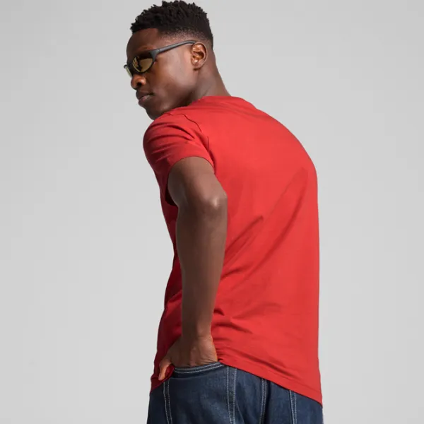 Tricou pentru bărbați Puma Ess Logo Lab Tee 100% bumbac / Red photo 4