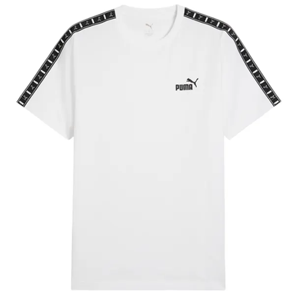 Tricou pentru bărbați Puma Ess Tape Tee 100% bumbac / White photo 1