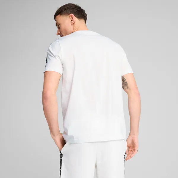 Tricou pentru bărbați Puma Ess Tape Tee 100% bumbac / White photo 4