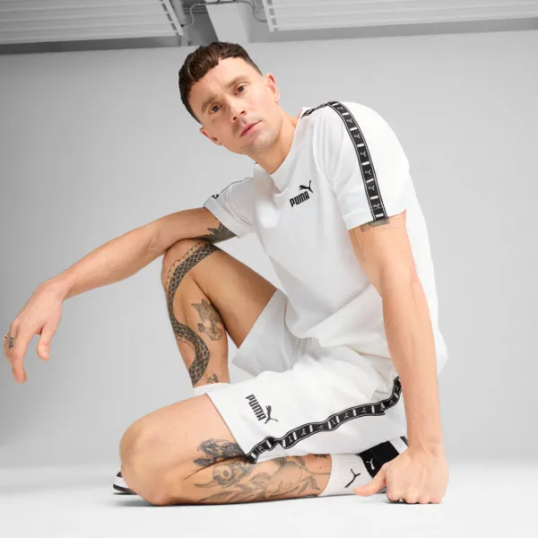 Tricou pentru bărbați Puma Ess Tape Tee 100% bumbac / White photo 5