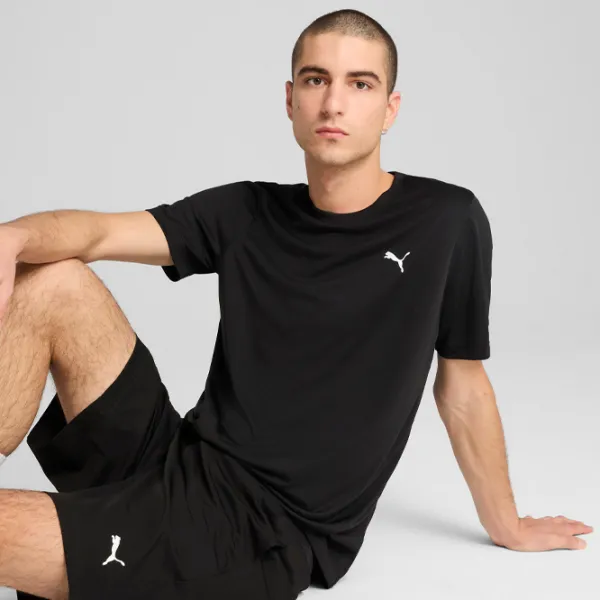 Tricou pentru bărbați Puma Ess Small Logo Poly Tee 100% poliester / Black photo 3 Tricou pentru bărbați Puma Ess Small Logo Poly Tee 100% poliester / Black photo 3