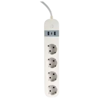 Удлинитель Gembird TSL-PS-S4U-01-W 1.5 м Белый