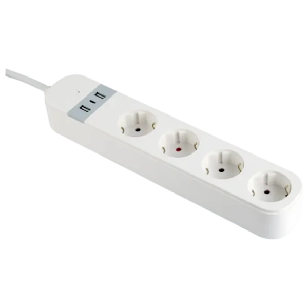 Prelungitor Gembird TSL-PS-S4U-01-W 1.5 m White photo 5 Prelungitor Gembird TSL-PS-S4U-01-W 1.5 m White photo 5