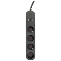 Prelungitor Gembird TSL-PS-S4U-01 1.5 m Black