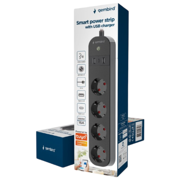 Удлинитель Gembird TSL-PS-S4U-01 1.5 м Черный photo 5 Удлинитель Gembird TSL-PS-S4U-01 1.5 м Черный photo 5