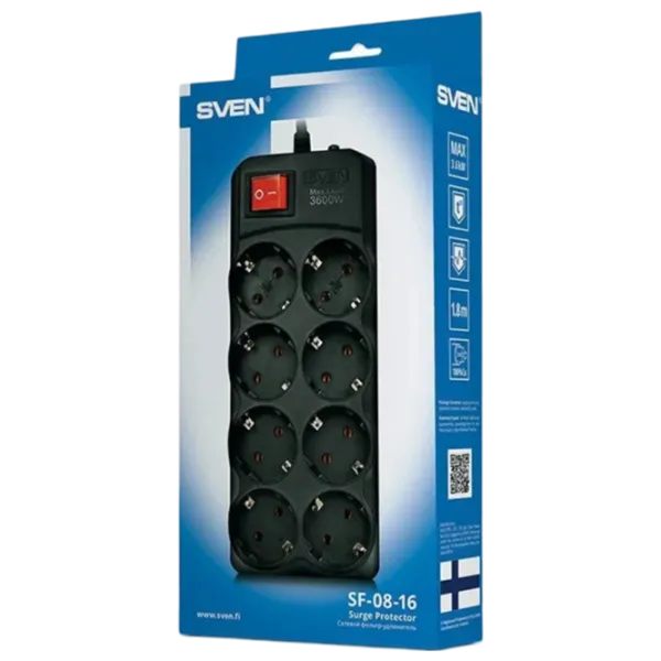 Prelungitor Sven SF-08E-16 1.8 m Black photo 4