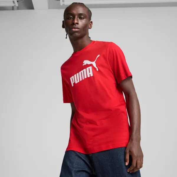 Tricou pentru bărbați Puma Ess No. 1 Logo Tee 100% bumbac / Red photo 2
