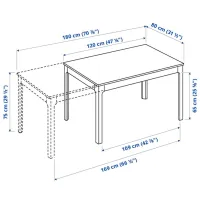 Обеденные стол со стульями Ikea Ekedalen Прямоугольная / ДСП / Wood photo 5