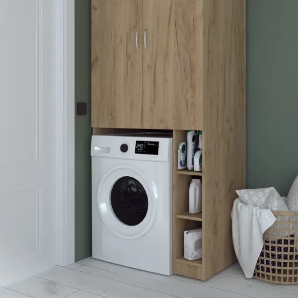 Шкаф для стиральных машин Marcel Prod MS 2U  ДСП / Gray Craft Oak photo 2