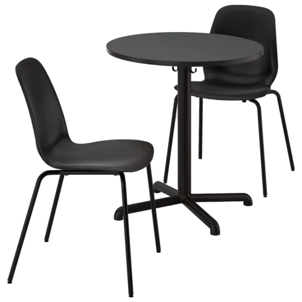 Обеденные стол со стульями Ikea Stenssele Круглая / ДСП / Черный photo 1