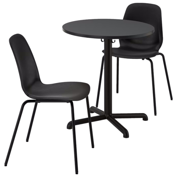 Обеденные стол со стульями Ikea Stenssele Круглая / ДСП / Черный photo 1