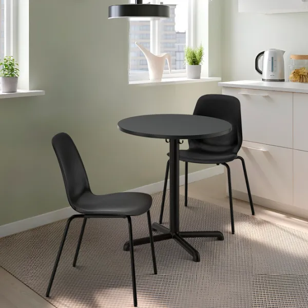 Обеденные стол со стульями Ikea Stenssele Круглая / ДСП / Черный photo 5