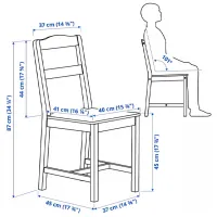 Обеденные стол со стульями Ikea Hagernas Прямоугольная / Дерево / Коричневый photo 2
