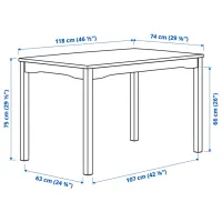 Обеденные стол со стульями Ikea Hagernas Прямоугольная / Дерево / Коричневый photo 3