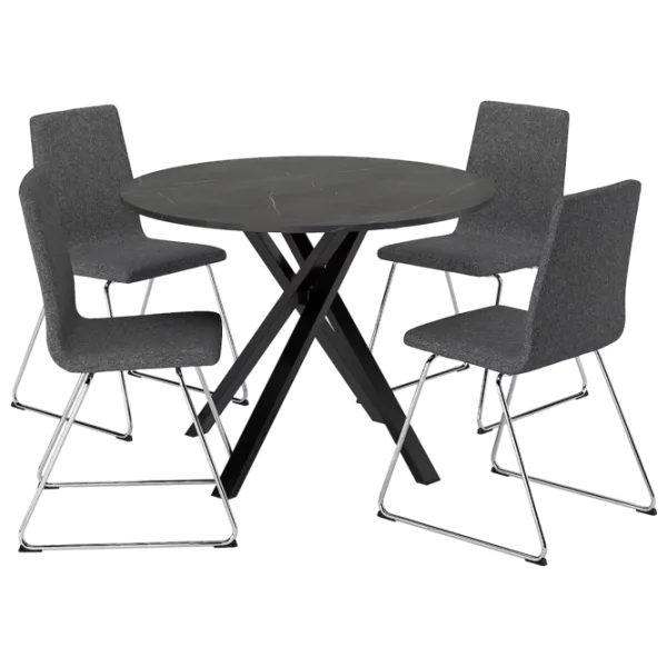 Set masă și scaune Ikea Mariedamm Rotundă / PAL / Black photo 1 Set masă și scaune Ikea Mariedamm Rotundă / PAL / Black photo 1