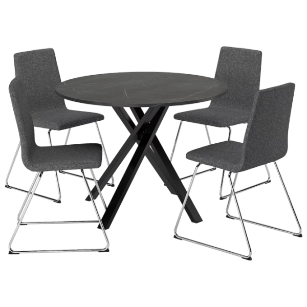 Set masă și scaune Ikea Mariedamm Rotundă / PAL / Black photo 1 Set masă și scaune Ikea Mariedamm Rotundă / PAL / Black photo 1