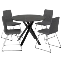 Set masă și scaune Ikea Mariedamm Rotundă / PAL / Black