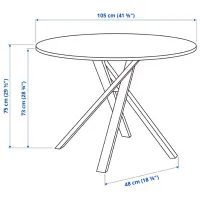 Set masă și scaune Ikea Mariedamm Rotundă / PAL / Black photo 5