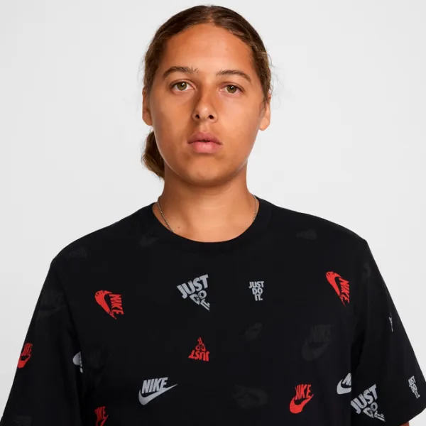 Tricou pentru bărbați Nike M Sportswear 12Mo Aop Sp25 100% bumbac / Black photo 4