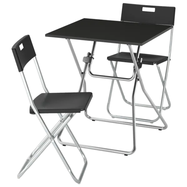 Обеденные стол со стульями Ikea Gunde Квадратная / ДСП / Черный photo 1