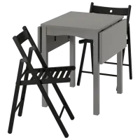 Set masă și scaune Ikea Hauga/Frosvi Dreptunghiulară / Lemn / Black