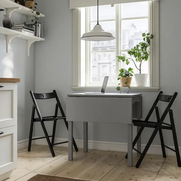 Set masă și scaune Ikea Hauga/Frosvi Dreptunghiulară / Lemn / Black photo 4