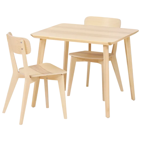 Set masă și scaune Ikea Lisabo Dreptunghiulară / Lemn / Wood photo 1