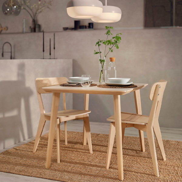 Set masă și scaune Ikea Lisabo Dreptunghiulară / Lemn / Wood photo 7