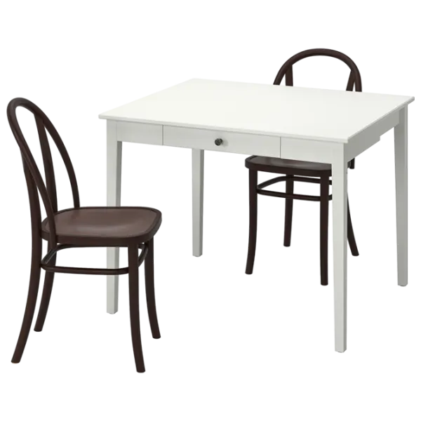 Обеденные стол со стульями Ikea Idanas/Skogsbo Прямоугольная / МДФ / Белый photo 1