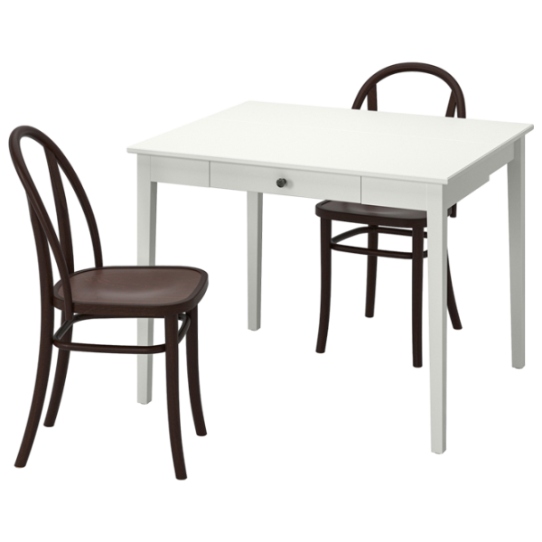 Обеденные стол со стульями Ikea Idanas/Skogsbo Прямоугольная / МДФ / Белый photo 1