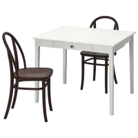 Обеденные стол со стульями Ikea Idanas/Skogsbo Прямоугольная / МДФ / Белый