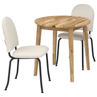 Обеденные стол со стульями Ikea Nackanas/Ebbalycke/Idekulla Круглая / Дерево / Wood