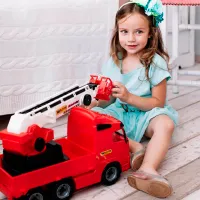 Грузовик Polеsie PowerTruck fire engine 8787 / / Серый Красный photo 6