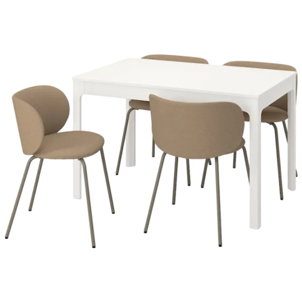 Обеденные стол со стульями Ikea Ekedalen/Krylbo/Tonerud Прямоугольная / ДСП / Белый photo 1