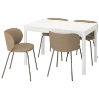 Обеденные стол со стульями Ikea Ekedalen/Krylbo/Tonerud Прямоугольная / ДСП / Белый