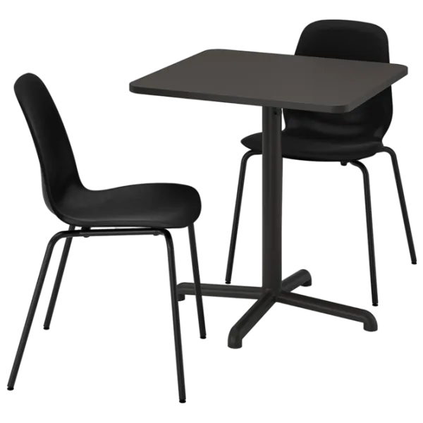 Обеденные стол со стульями Ikea Stensele/Lidas Квадратная / ДСП / Черный photo 1
