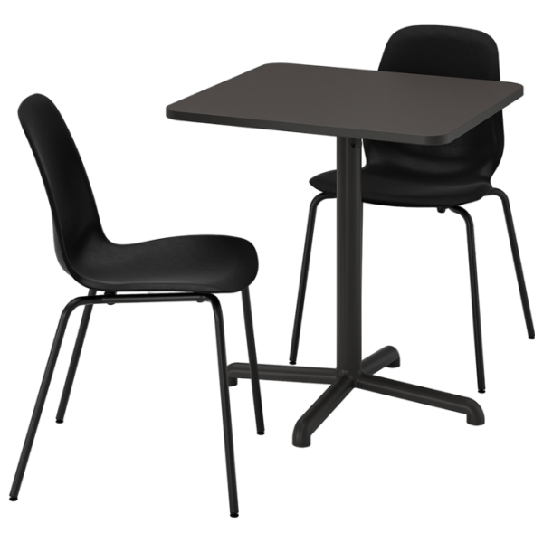 Обеденные стол со стульями Ikea Stensele/Lidas Квадратная / ДСП / Черный photo 1