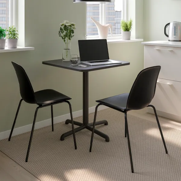 Обеденные стол со стульями Ikea Stensele/Lidas Квадратная / ДСП / Черный photo 4