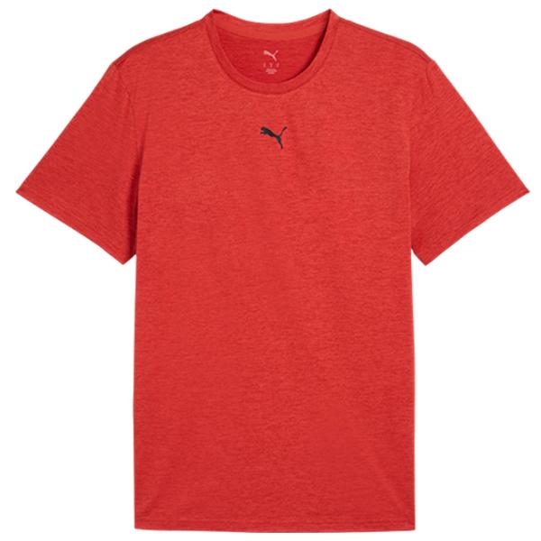 Tricou pentru bărbați Puma M Tad Essentials Heather Left Chest Logo Tee 100% poliester / Red photo 1