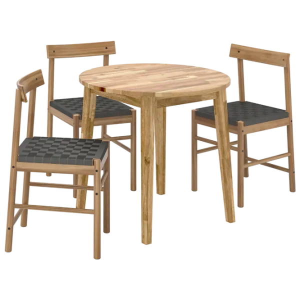 Set masă și scaune Ikea Nackanas Rotundă / Lemn / Wood photo 1