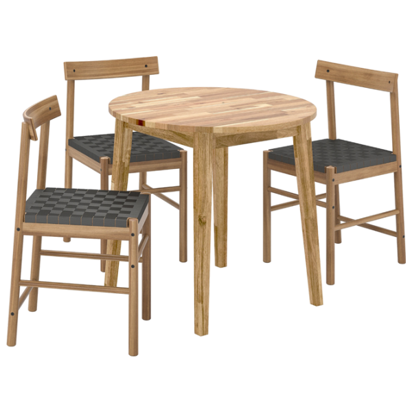 Set masă și scaune Ikea Nackanas Rotundă / Lemn / Wood photo 1