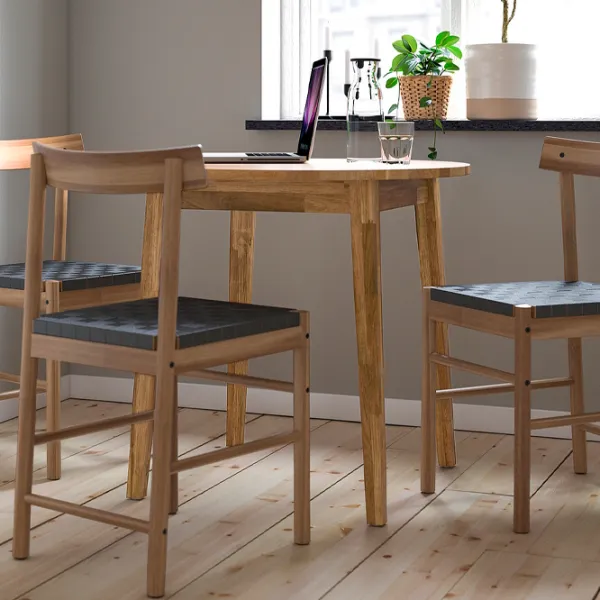 Set masă și scaune Ikea Nackanas Rotundă / Lemn / Wood photo 7