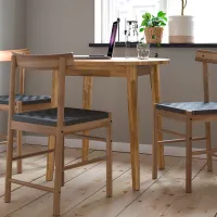 Обеденные стол со стульями Ikea Nackanas Круглая / Дерево / Wood photo 7