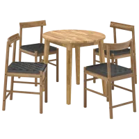 Set masă și scaune Ikea Nackanas Rotundă / Lemn / Wood