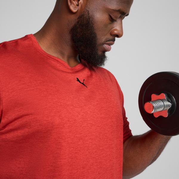 Футболка для мужчин Puma M Tad Essentials Heather Left Chest Logo Tee 100% полиэстер / Красный photo 6