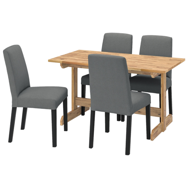 Set masă și scaune Ikea Nackanas/Bergmund/Nykvarn Dreptunghiulară / Lemn / Wood photo 1