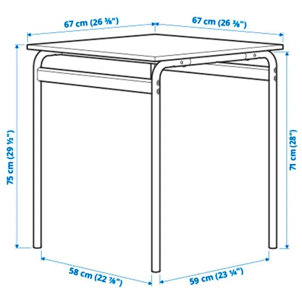 Set masă și scaune Ikea Grasala/Ostano/Remmarn Pătrată / PAL / Gray photo 5