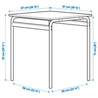 Обеденные стол со стульями Ikea Grasala/Ostano/Remmarn Квадратная / ДСП / Серый photo 5